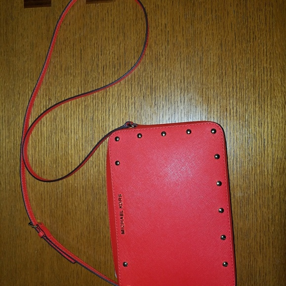 nwt Michael Kors Sandrine stud leather crossbody - Picture 1 of 5